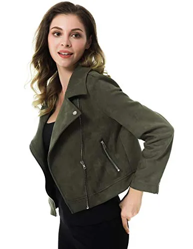 Apperloth Short Moto Biker Suede Jacket