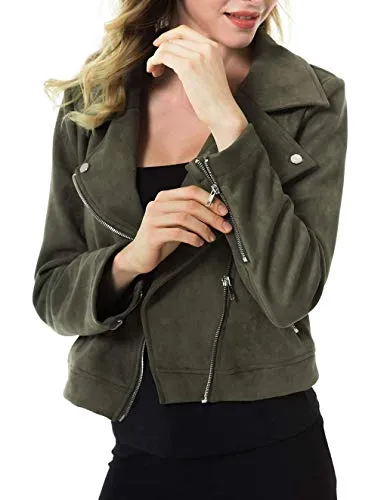 Apperloth Short Moto Biker Suede Jacket