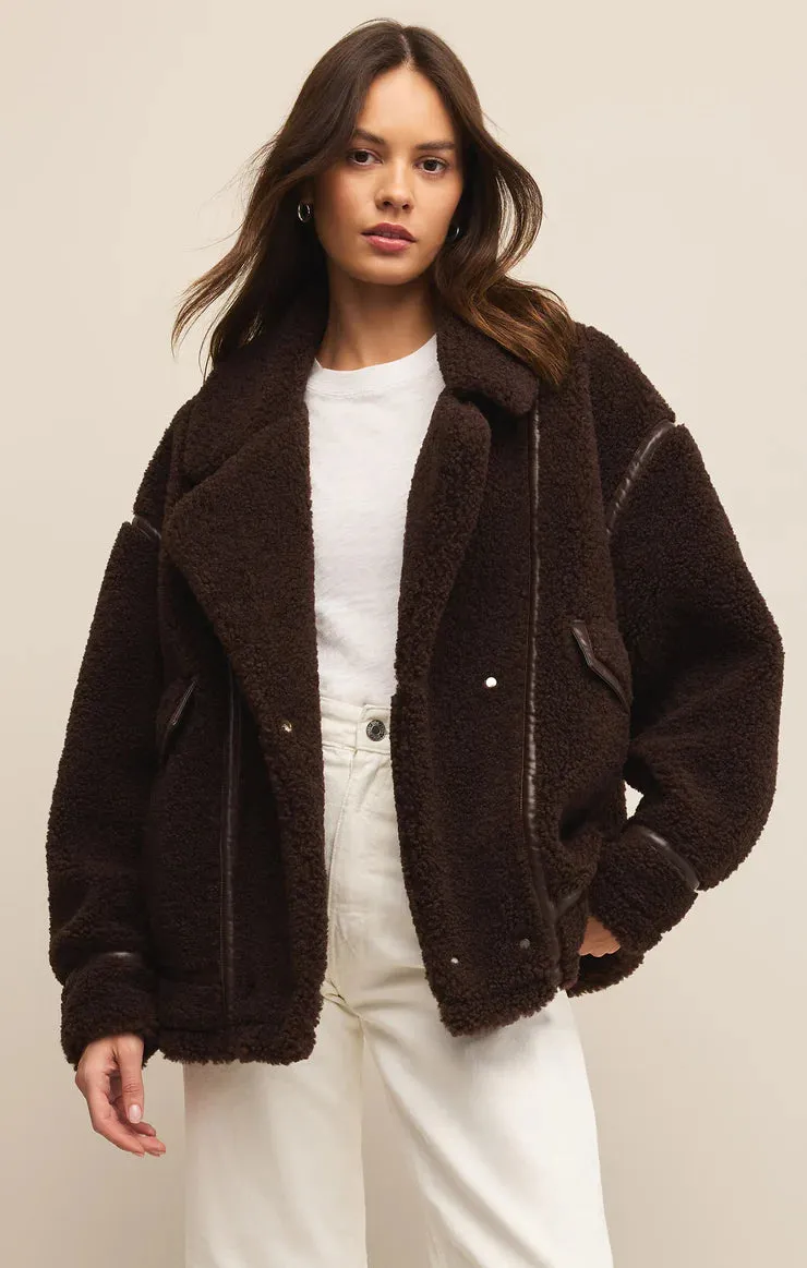 Ari Sherpa Coat-Chocolate