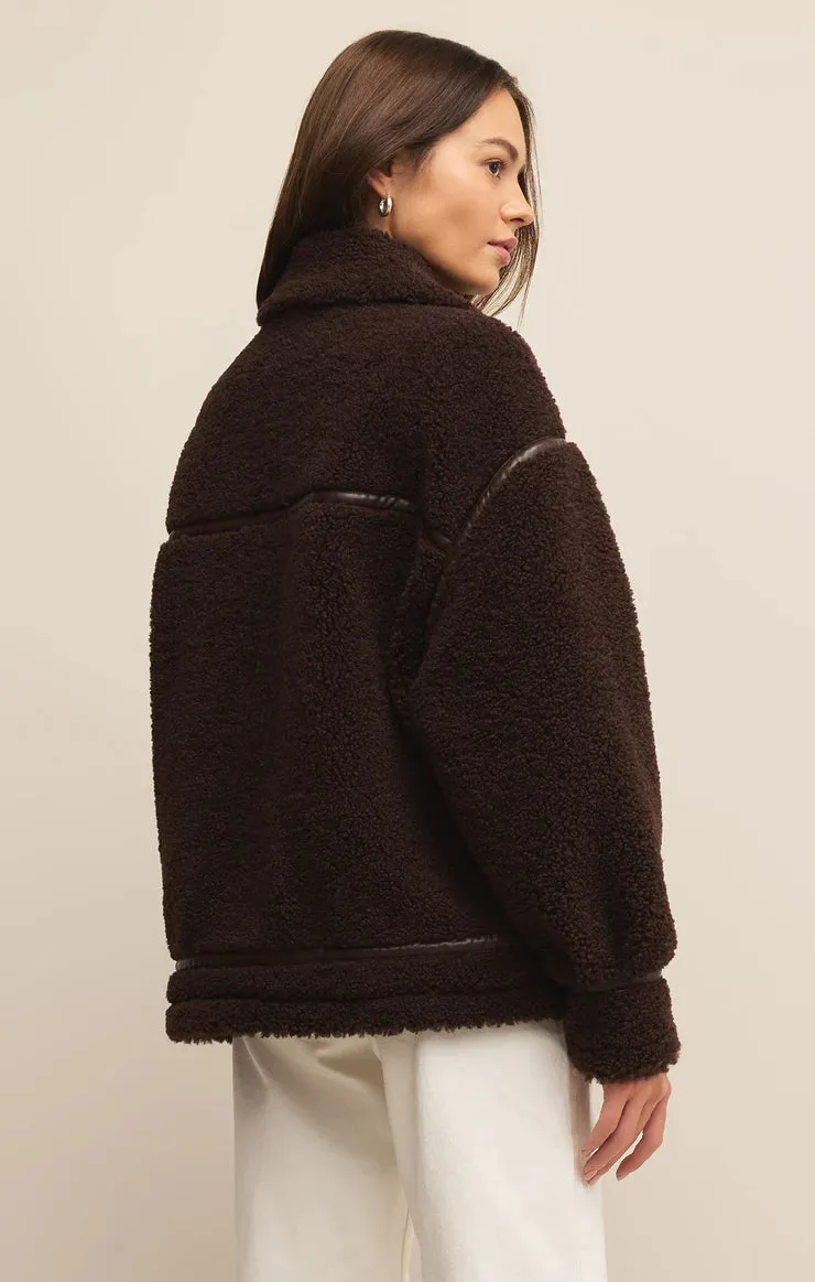 Ari Sherpa Coat-Chocolate