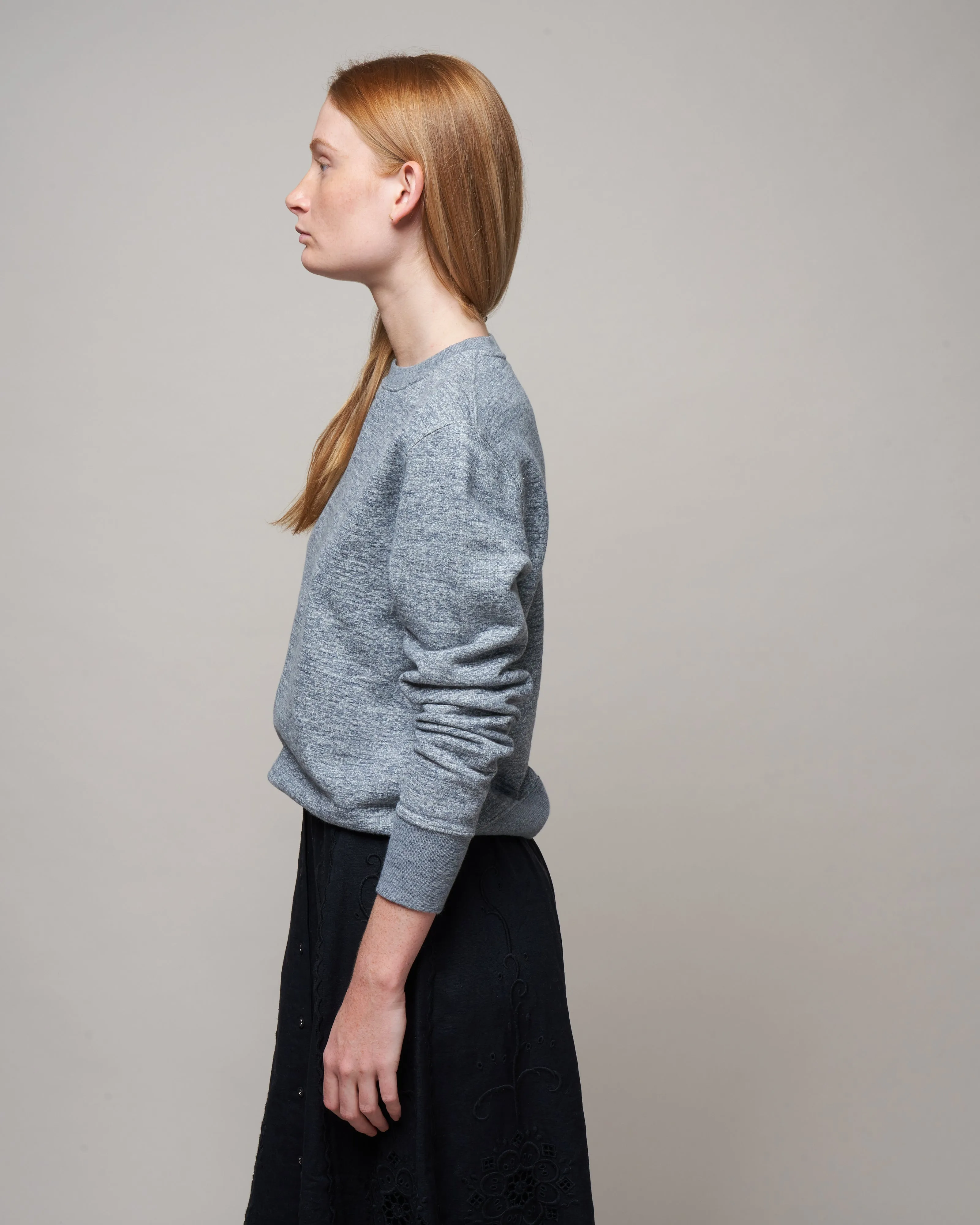 athena sweatshirt - medium grey melange gold