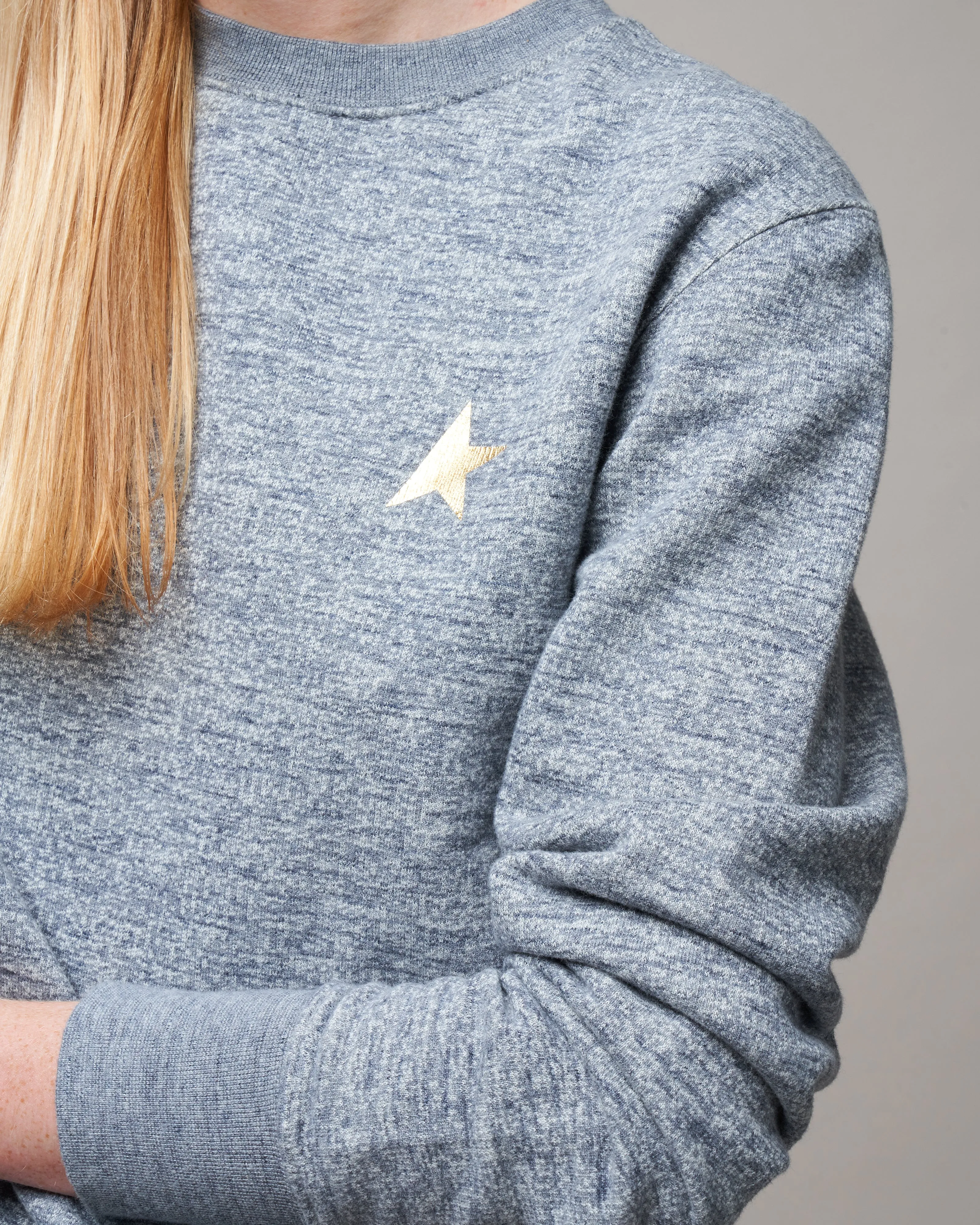 athena sweatshirt - medium grey melange gold