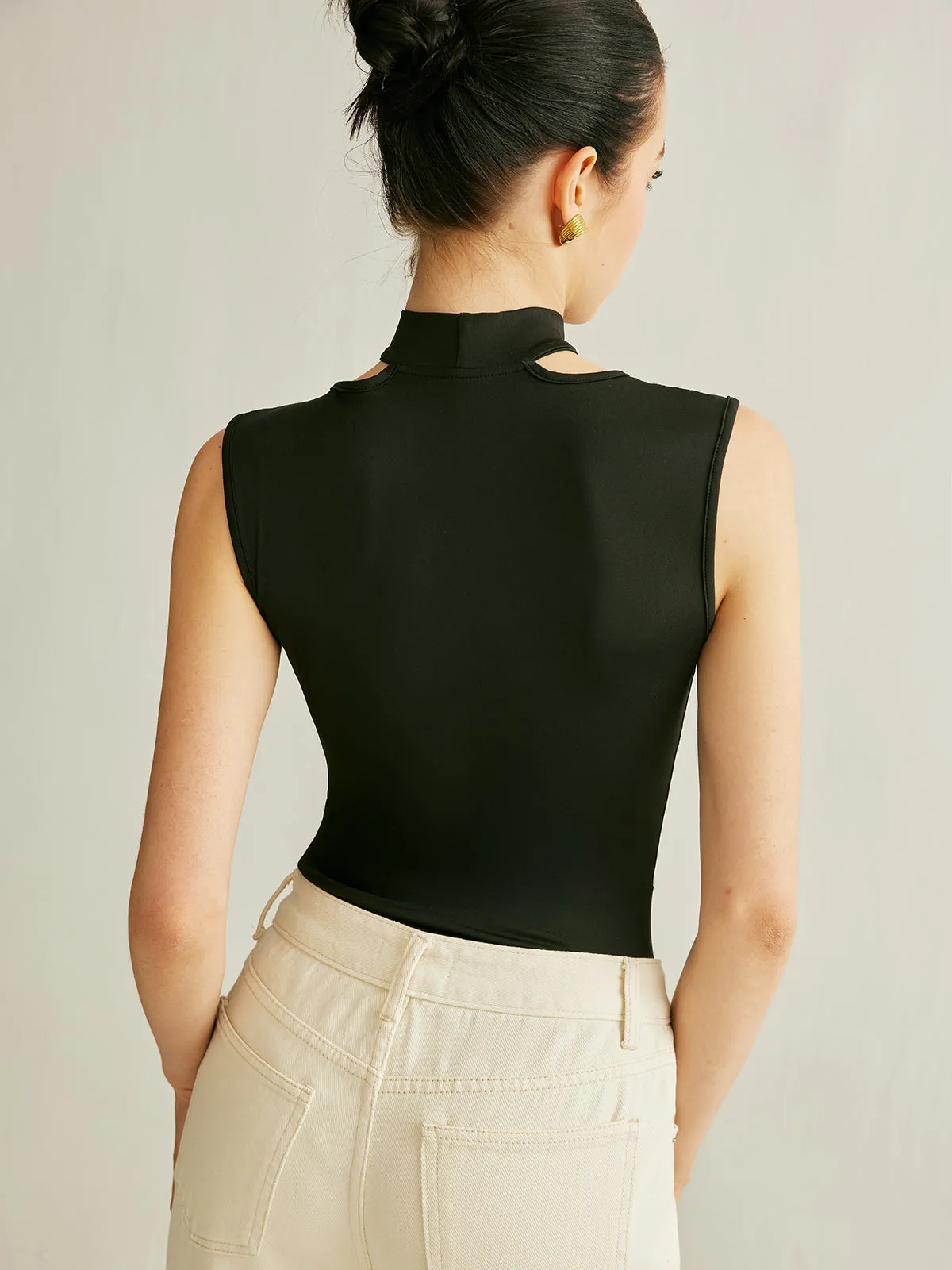 Athleisure Sleeveless Cutout Bodysuit