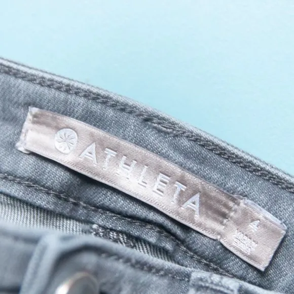 Athleta Gray Wash Sculptek Skinny Leg Mid Rise Jeans Size 4