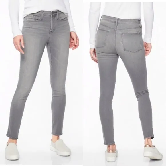 Athleta Gray Wash Sculptek Skinny Leg Mid Rise Jeans Size 4