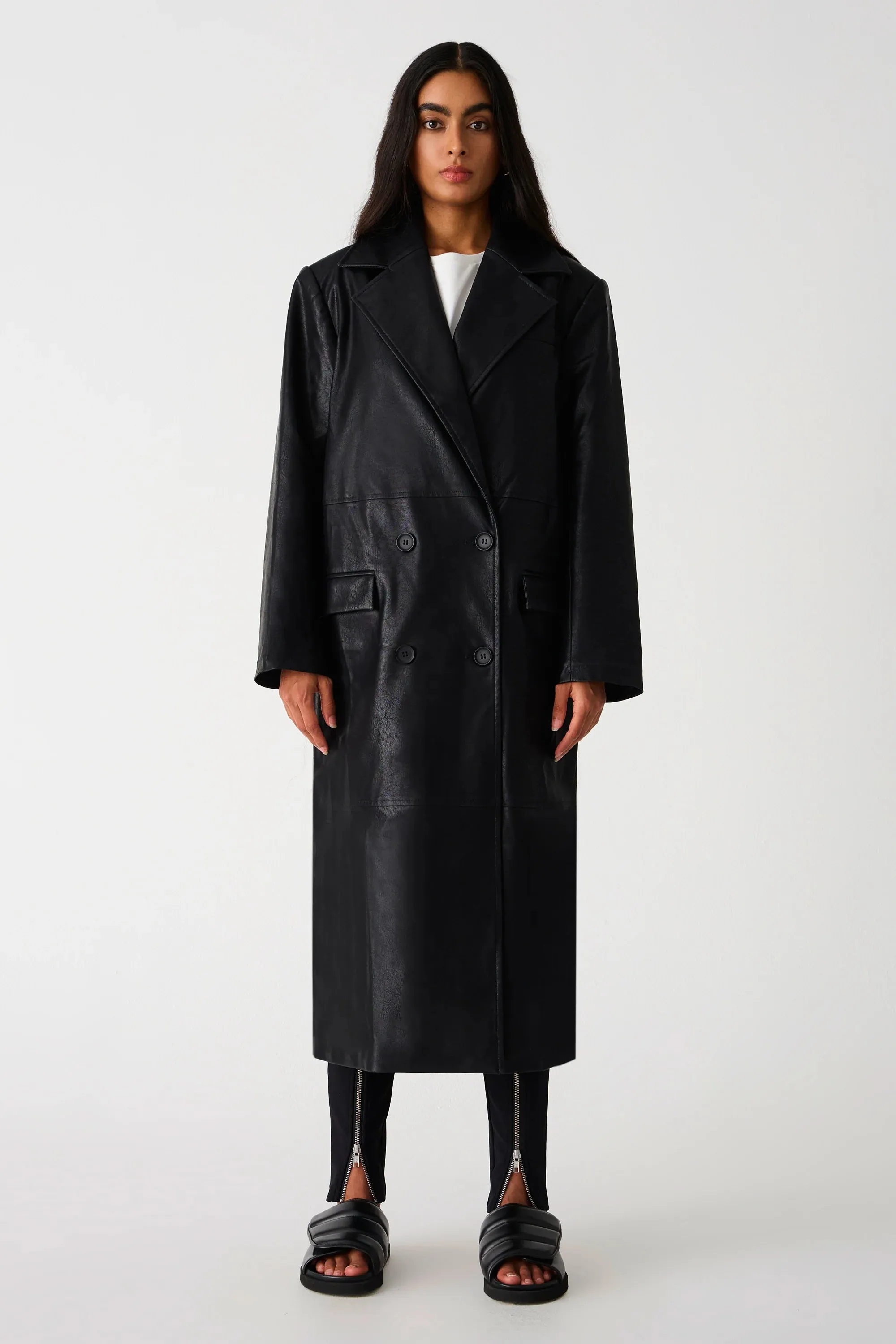AUSTYN FAUX LEATHER COAT