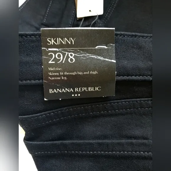Banana Republic Size 8/29 Mid-Rise SLIMMING Skinny Black Jeans MSRP $109