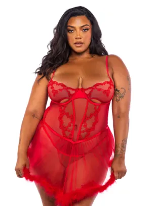Baroque Heart Babydoll 2-Piece Set - LI719