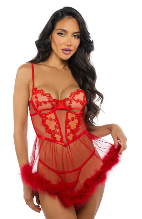 Baroque Heart Babydoll 2-Piece Set - LI719