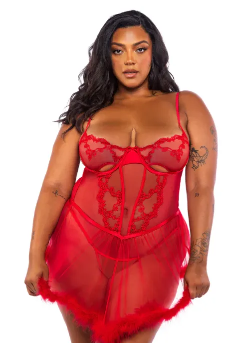Baroque Heart Babydoll 2-Piece Set - LI719