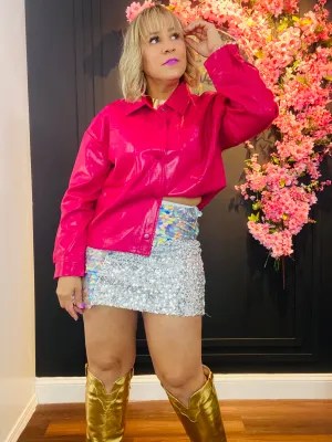 Basic faux leather jacket