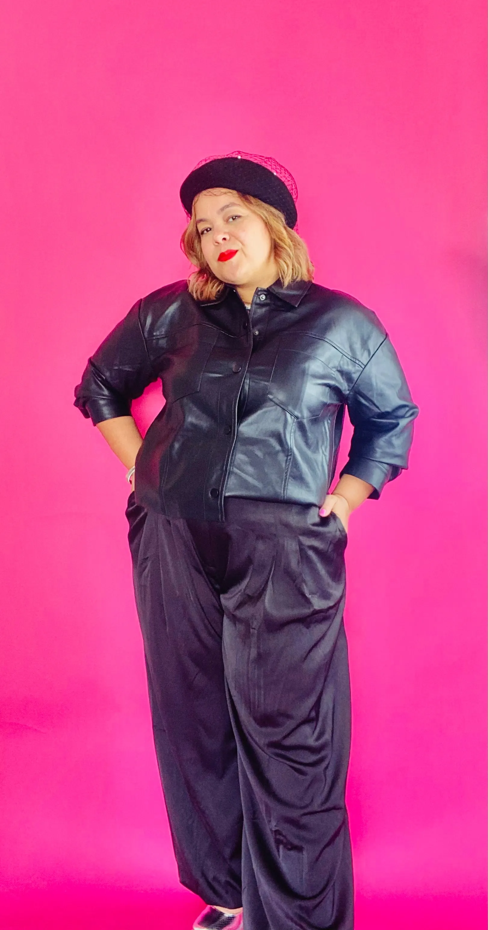 Basic faux leather jacket