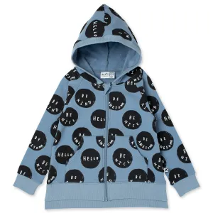Be Things Furry Zip Up - Cornflower