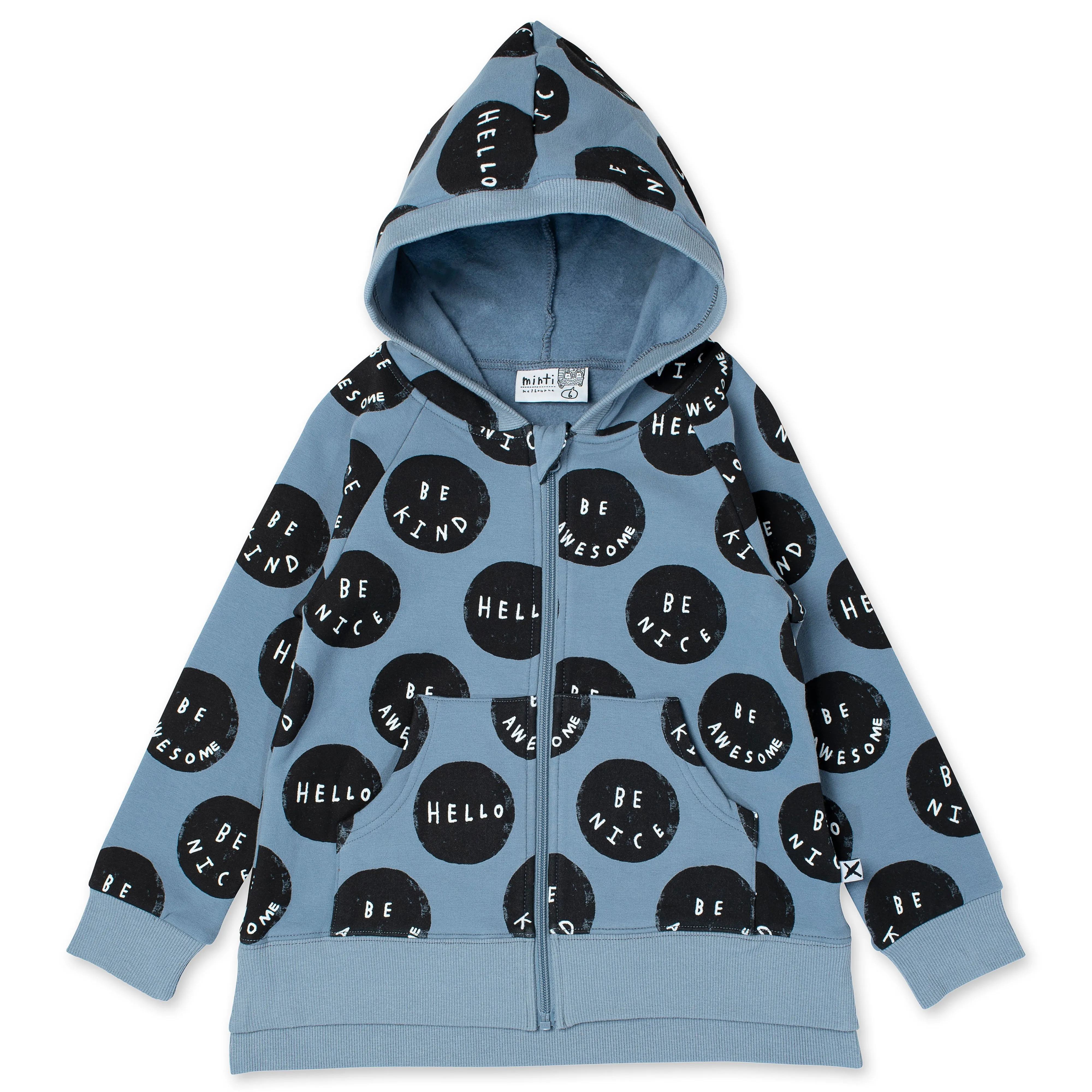 Be Things Furry Zip Up - Cornflower