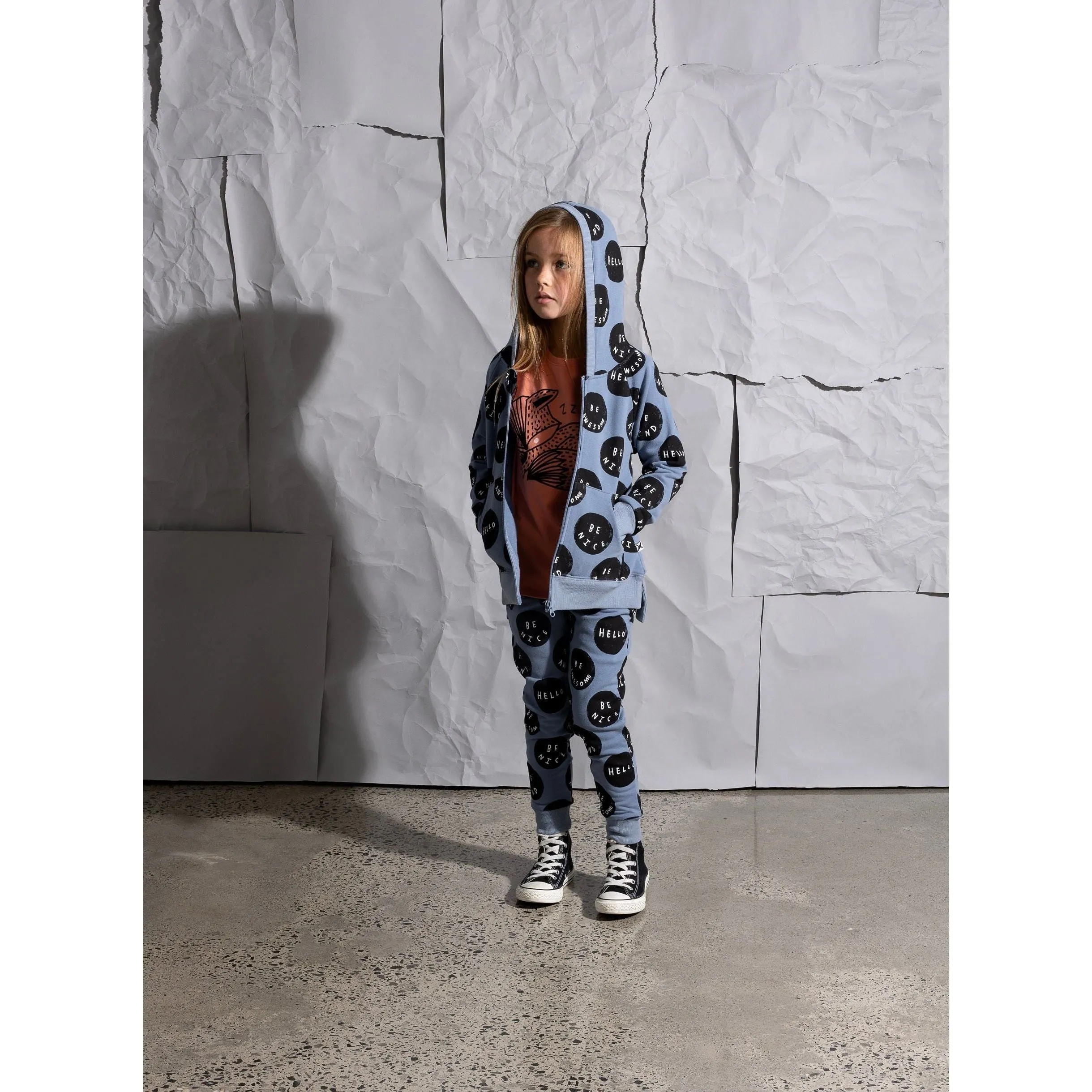 Be Things Furry Zip Up - Cornflower