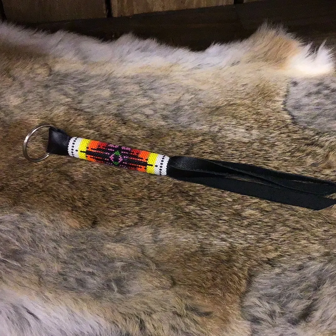 Beaded Leather Keychain