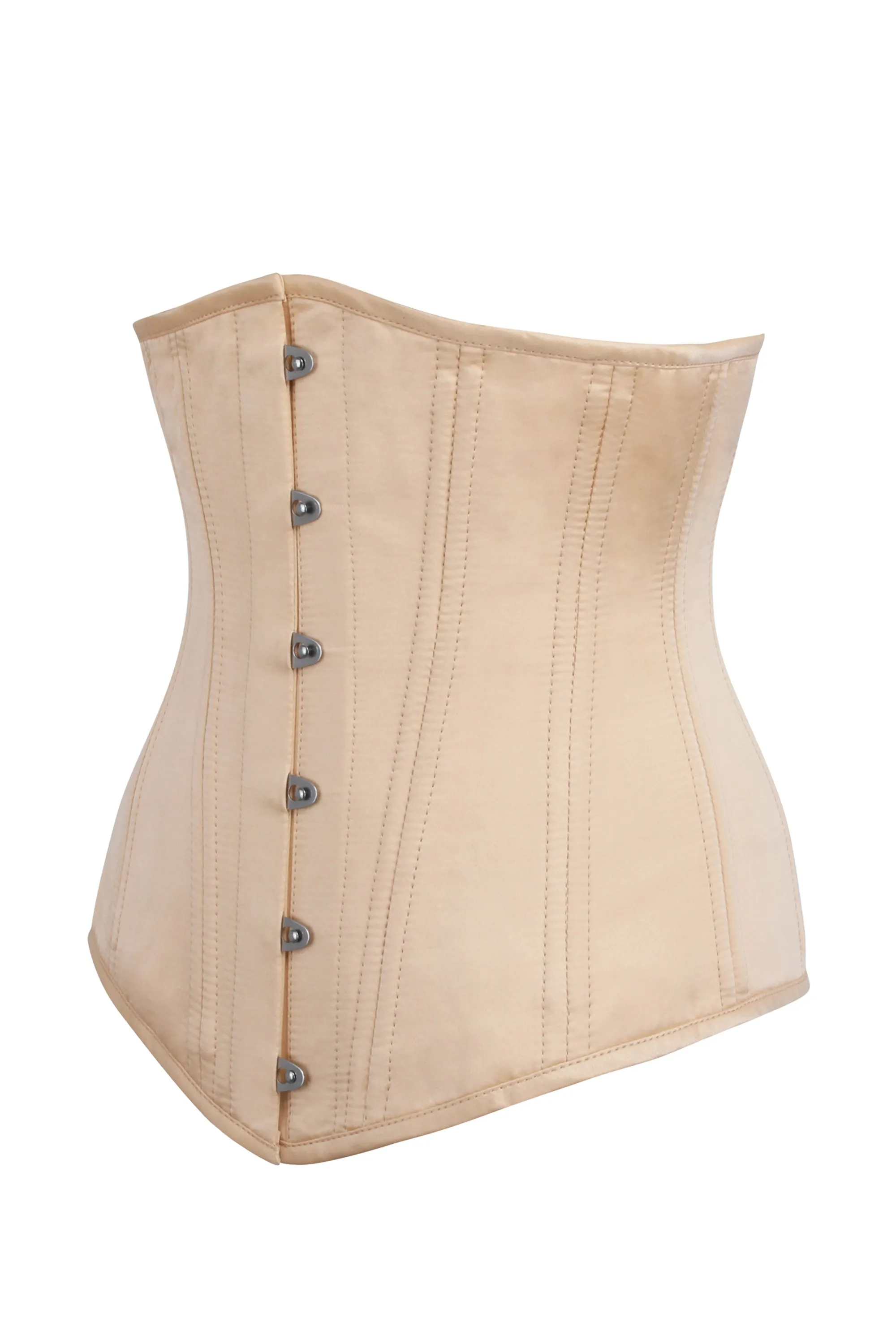 Beige Satin Longline Underbust Corset