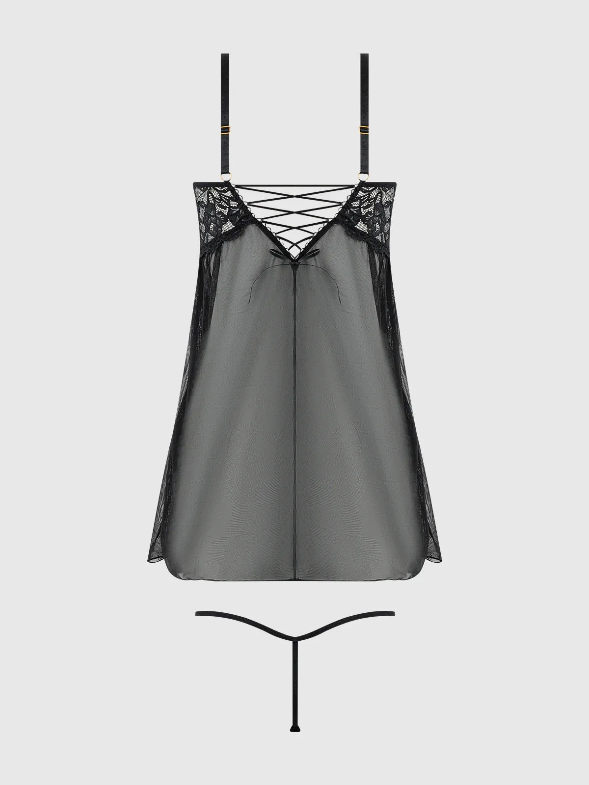 Bella Lace G-String In Black - House of Desire