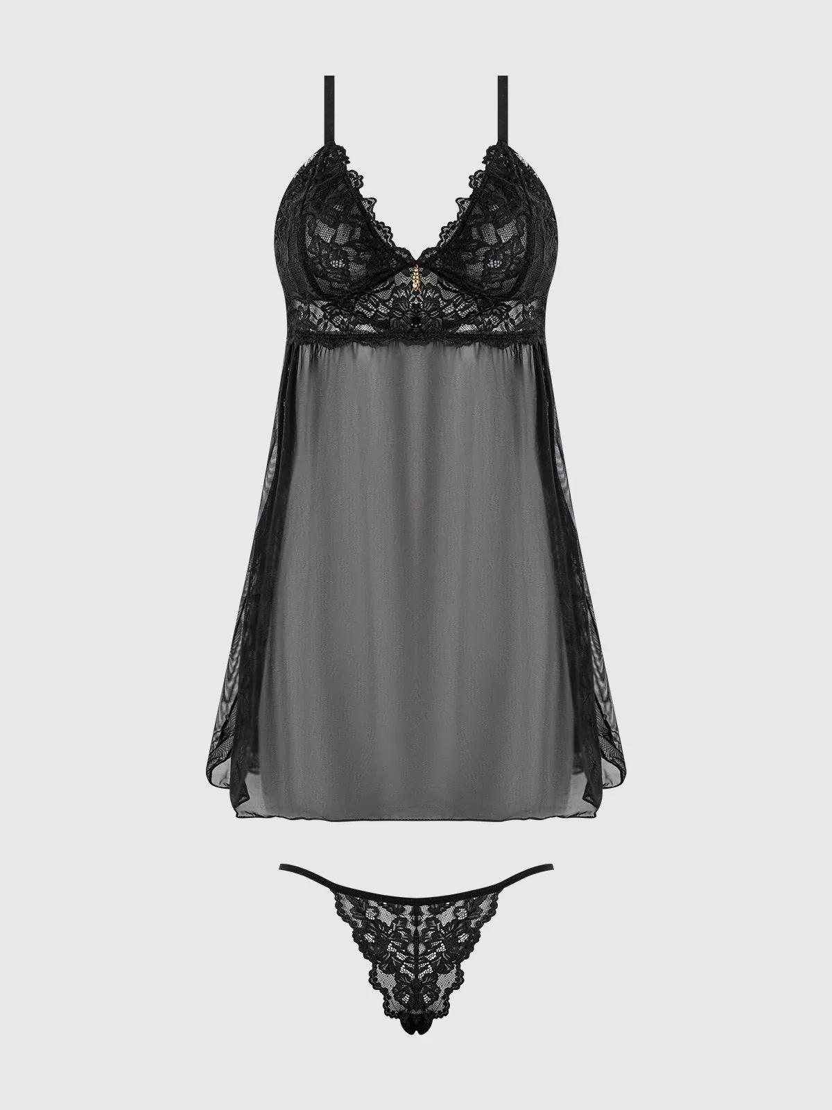 Bella Lace G-String In Black - House of Desire