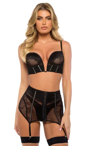 Belle Noir 3-Piece Garter Set - LI714