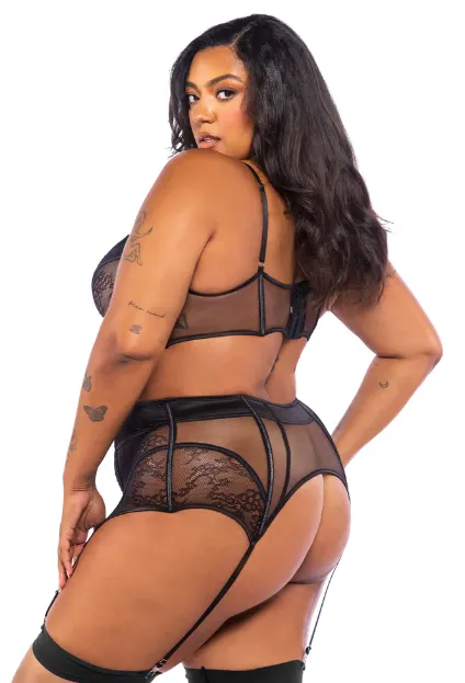 Belle Noir 3-Piece Garter Set - LI714