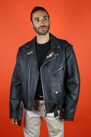 Biker Leather Jacket XL