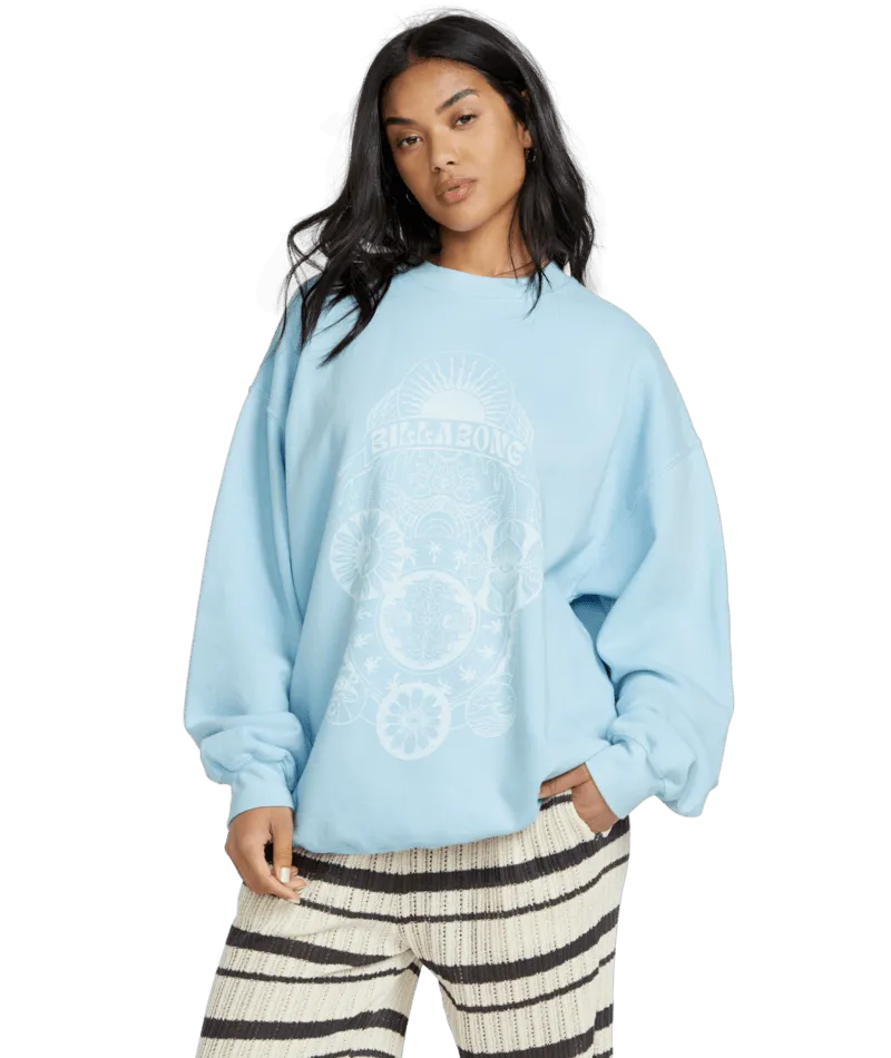 Billabong Ride In Crew Sweatshirt-Washed Chambray