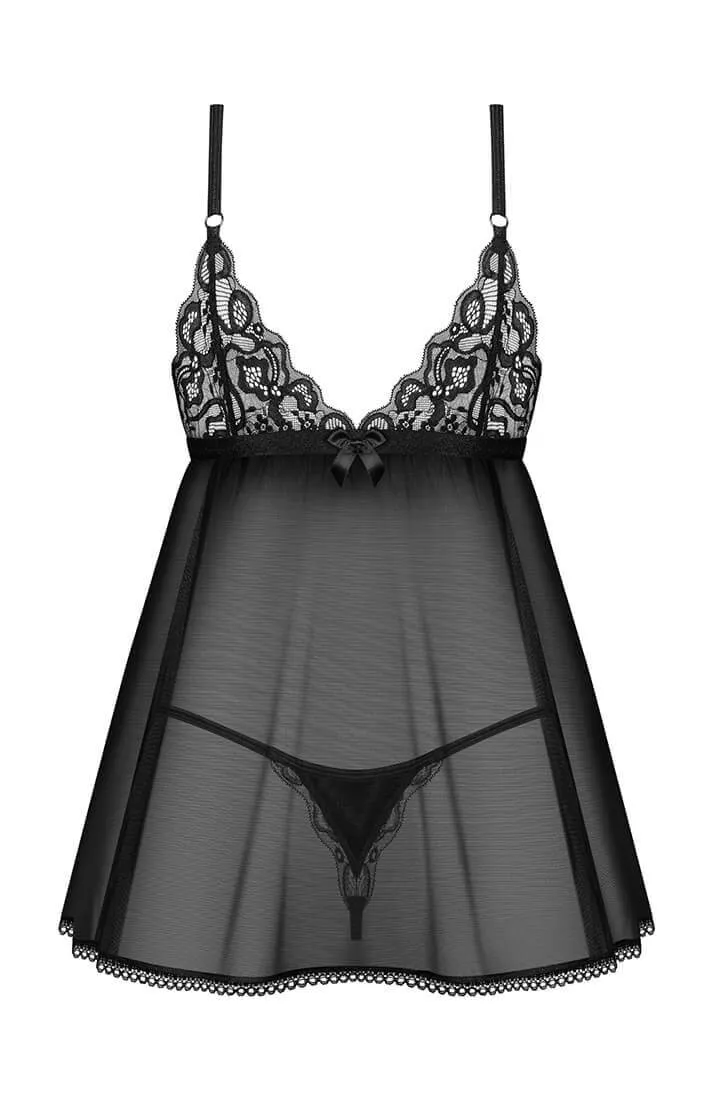 Black chemise & thong - I Miss You