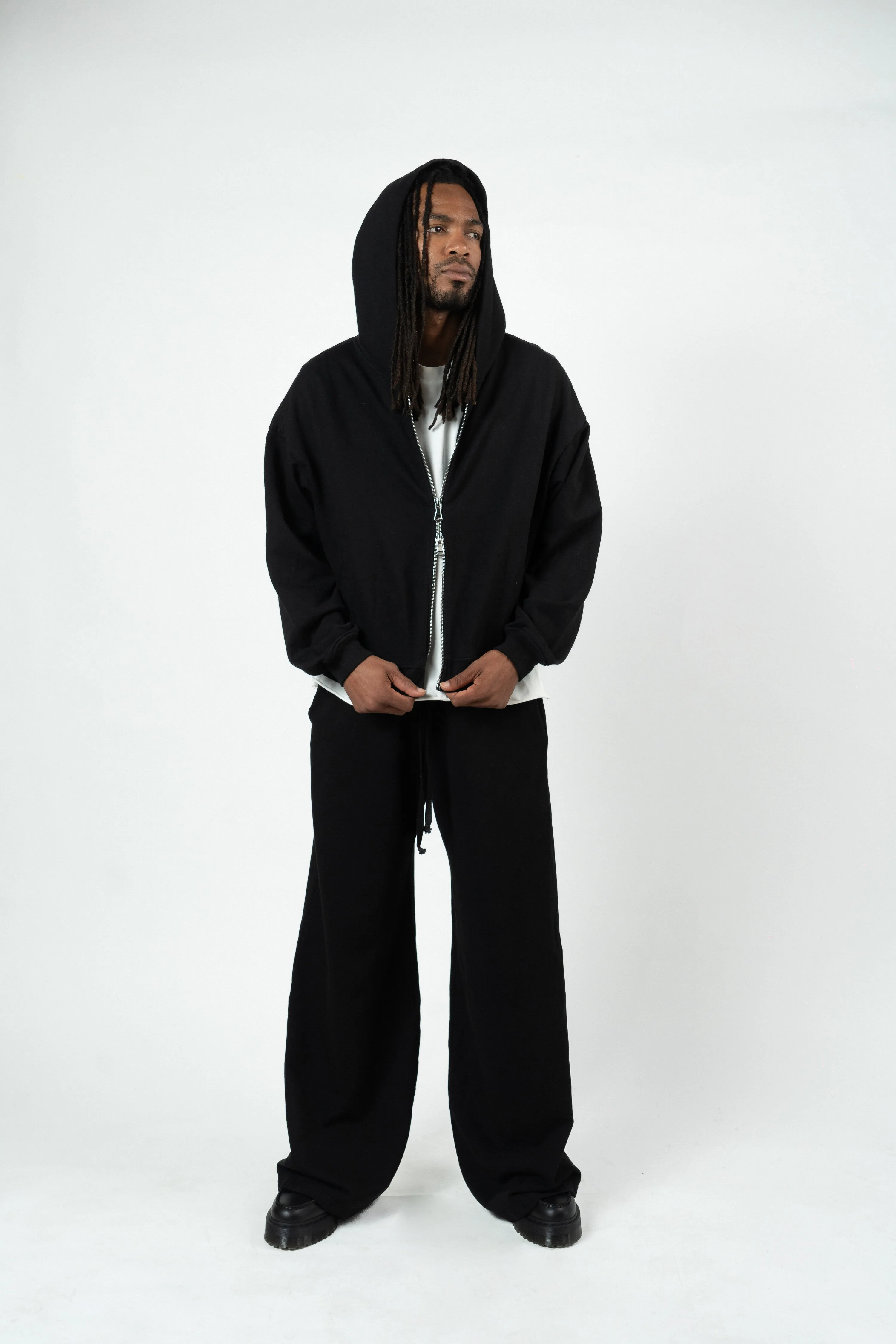 Black Cropped Zip Up