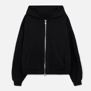 Black Cropped Zip Up