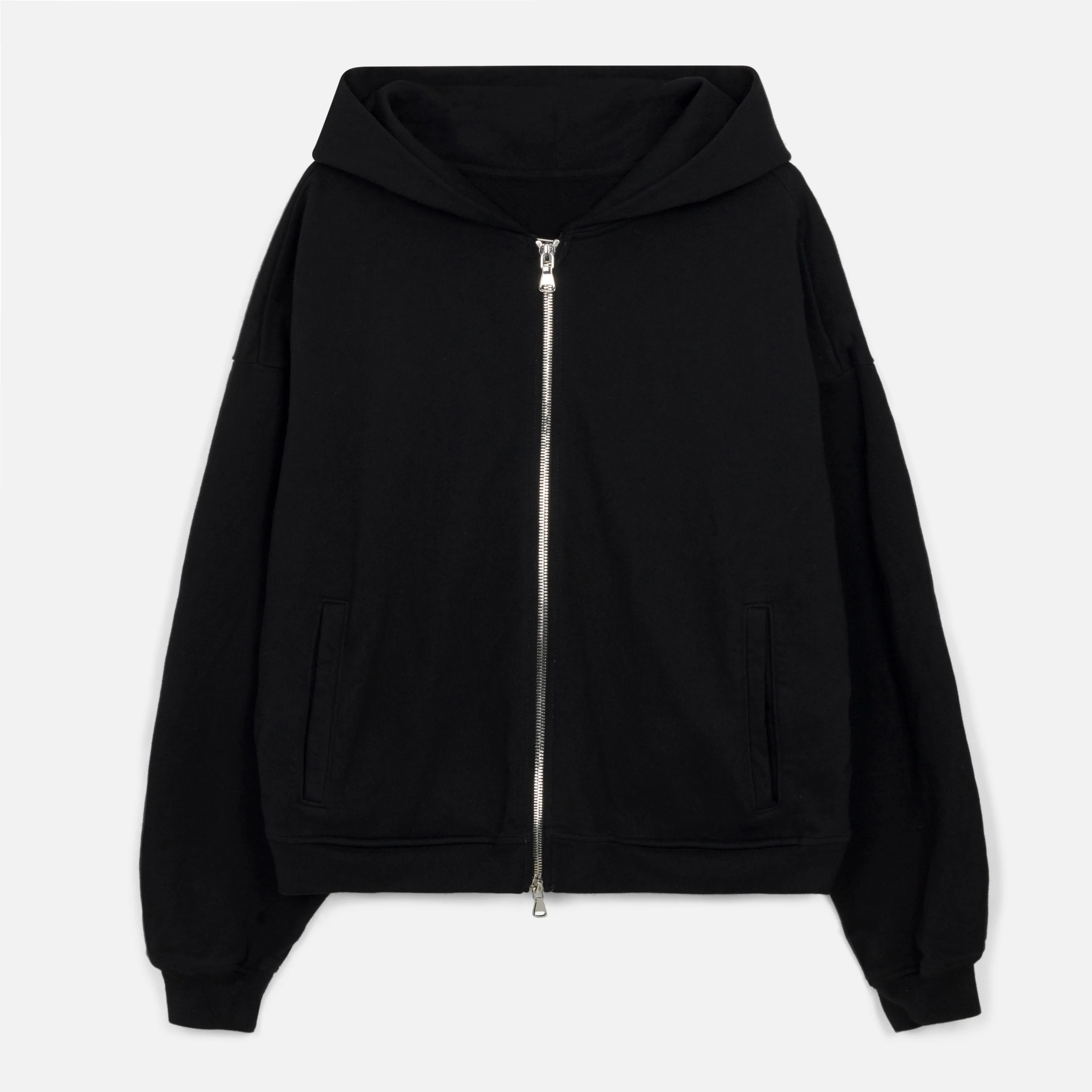 Black Cropped Zip Up