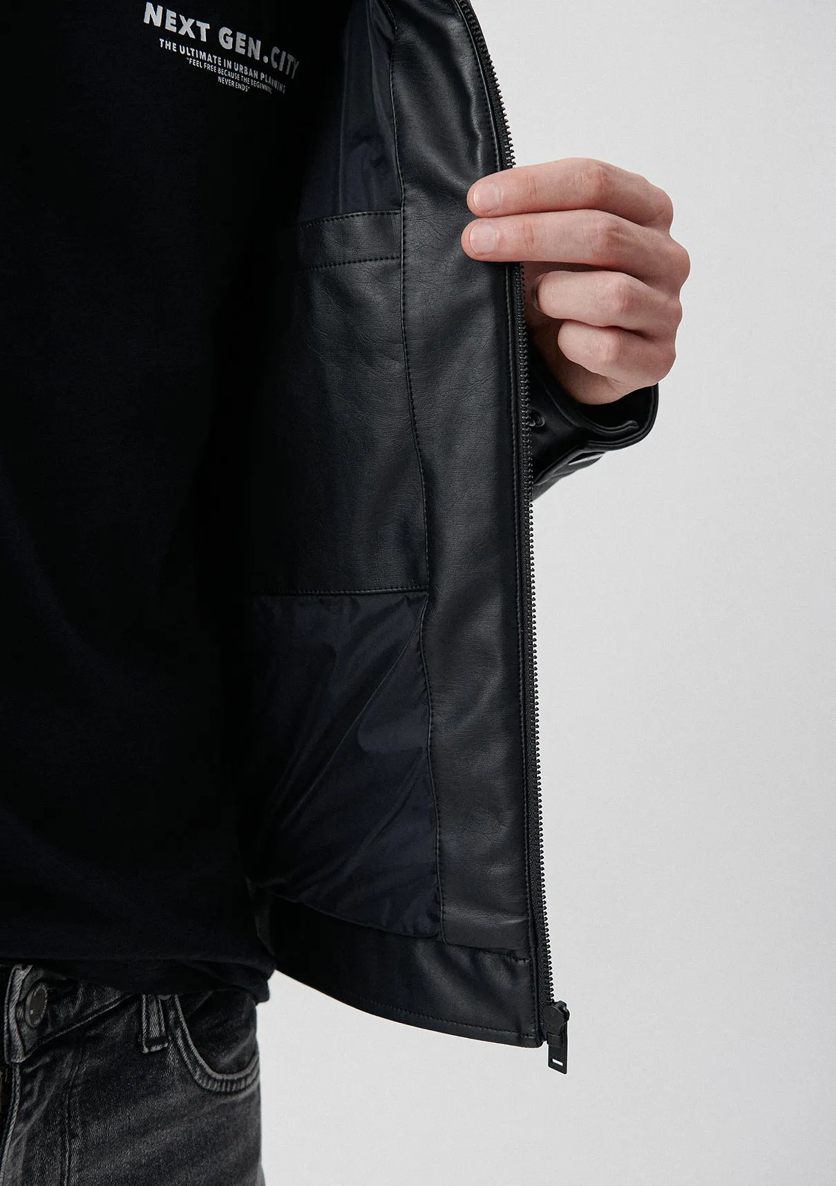 Black Faux Leather Jacket