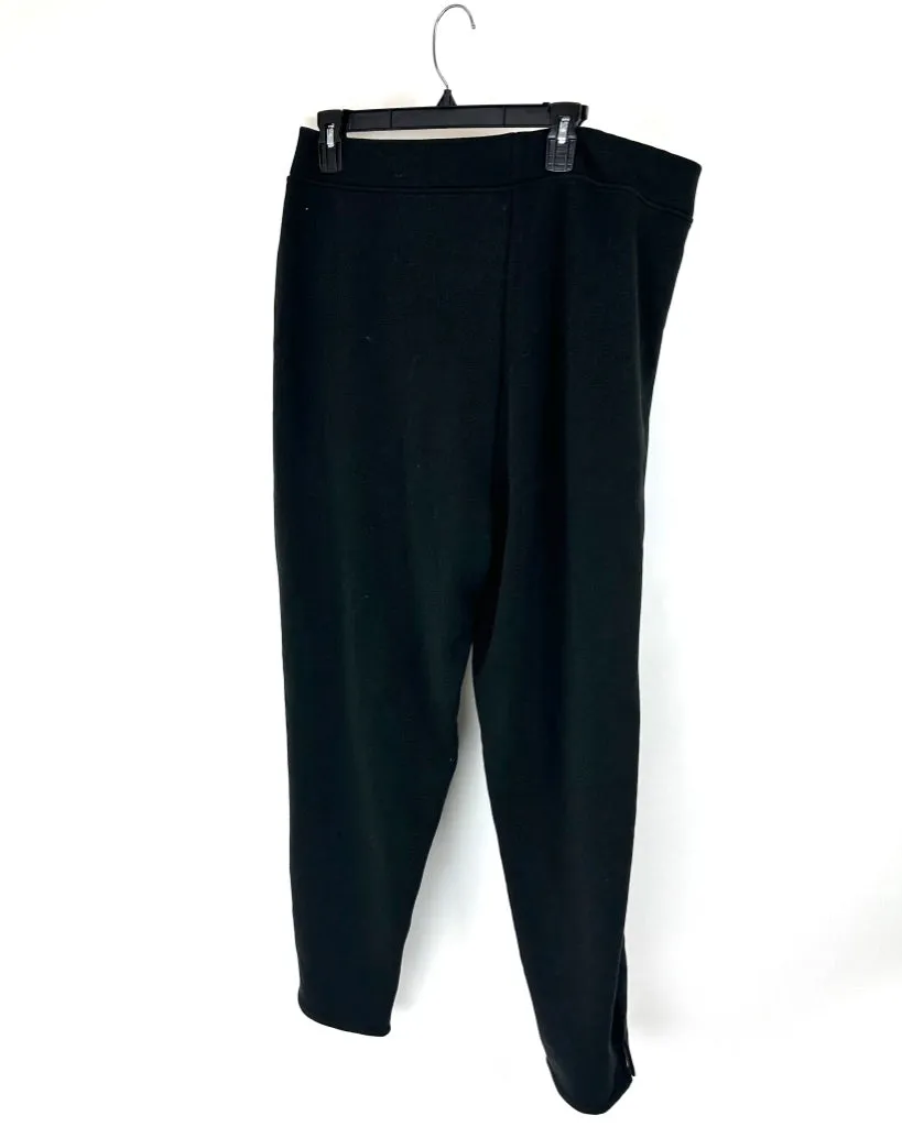 Black Fleece Loungewear Pants - 1X