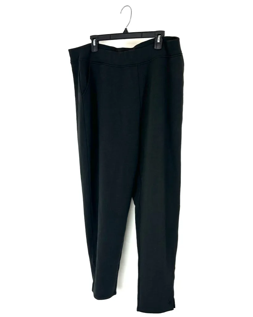 Black Fleece Loungewear Pants - 1X