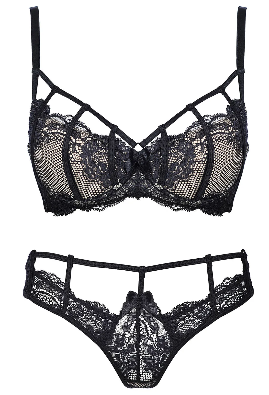 Black Lace European Bra & Panty Set