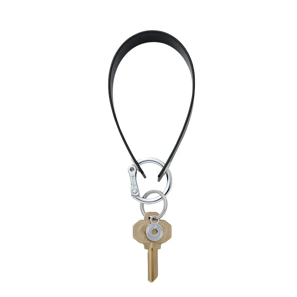 Black Leather Loop Wristlet Keychain
