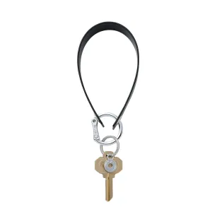 Black Leather Loop Wristlet Keychain