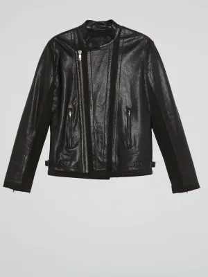 Black Leather Moto Jacket