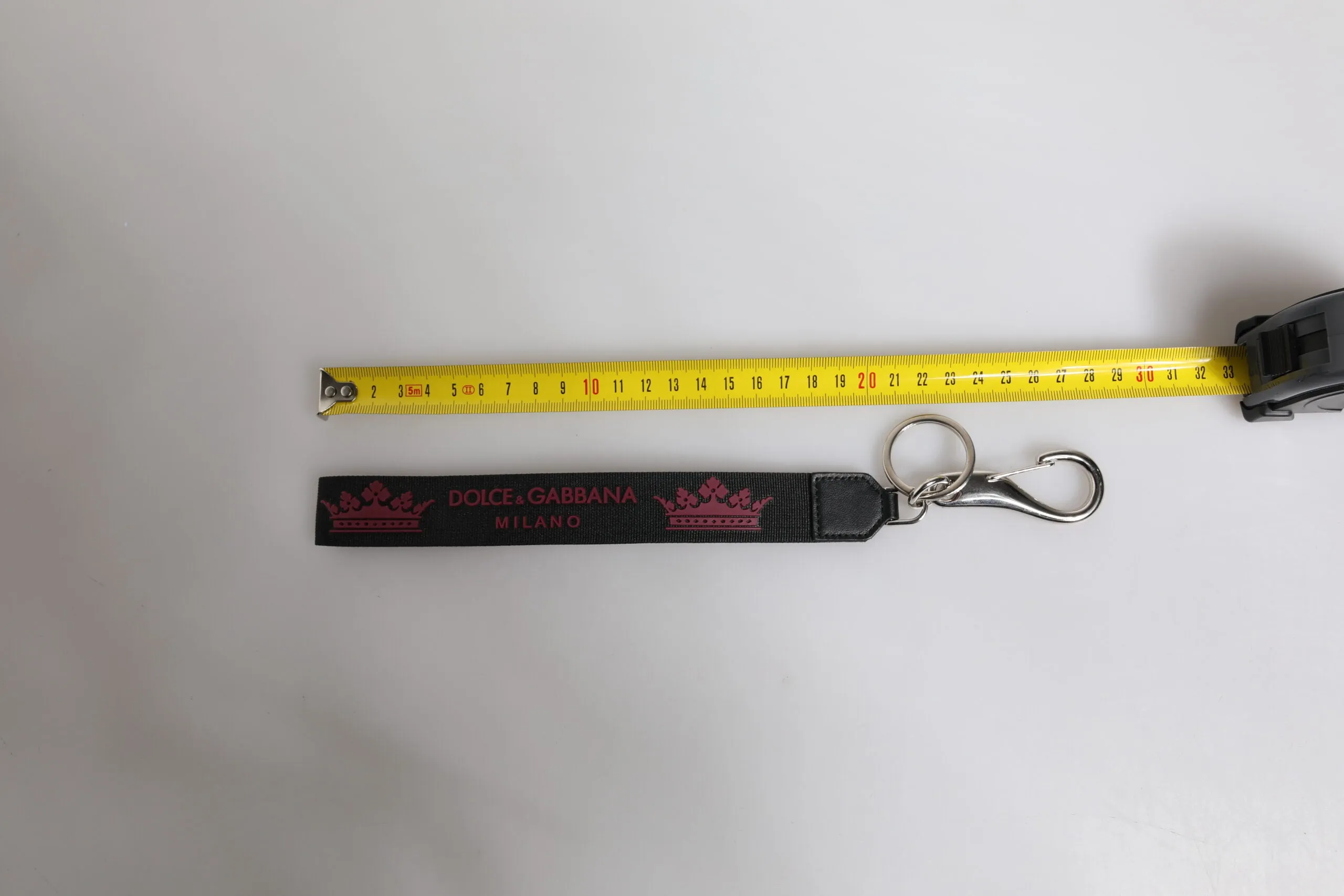 Black Nylon Logo DG Crown Men's Holder Keychain Keyring