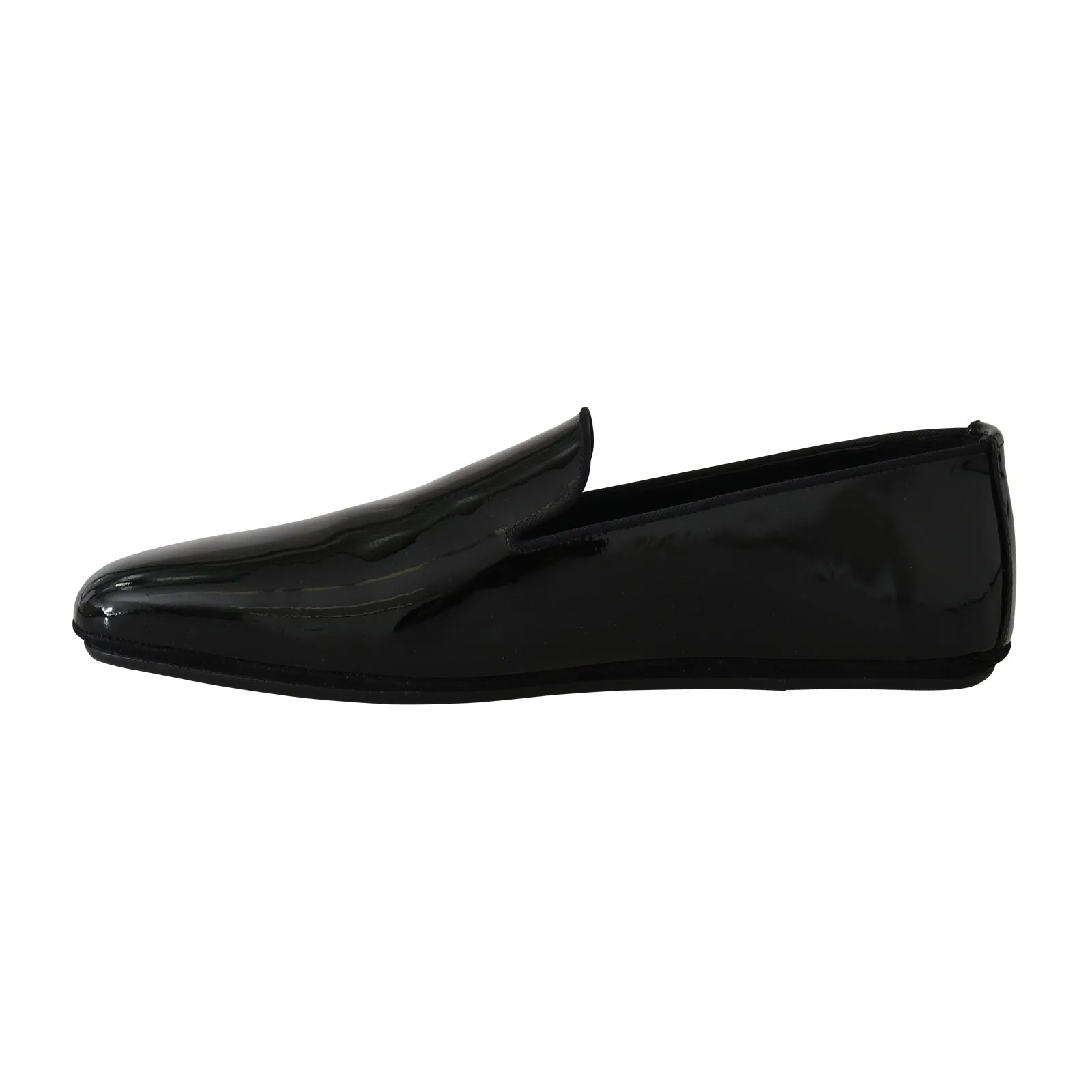 Black Patent Leather Slides Loafers