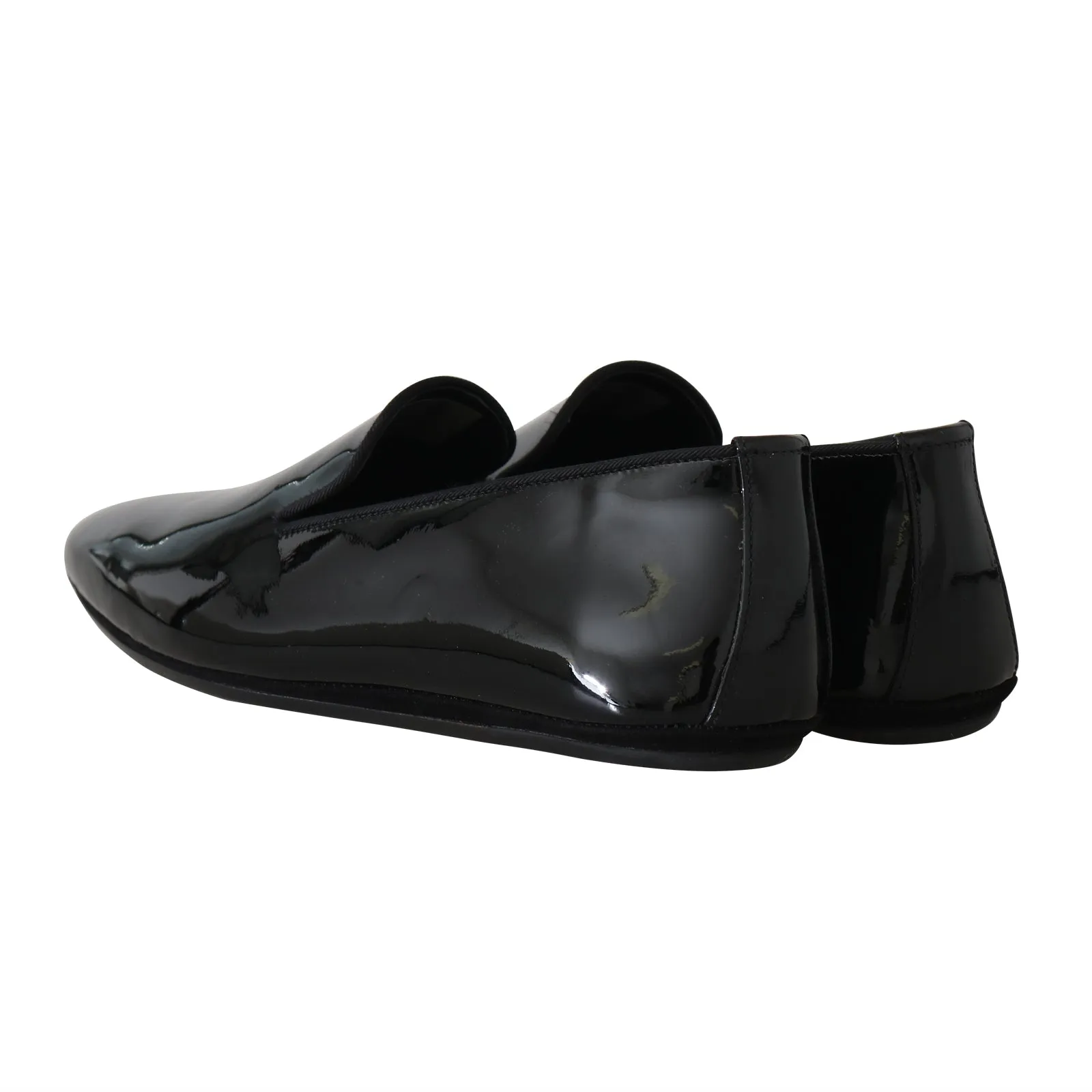 Black Patent Leather Slides Loafers