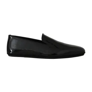 Black Patent Leather Slides Loafers