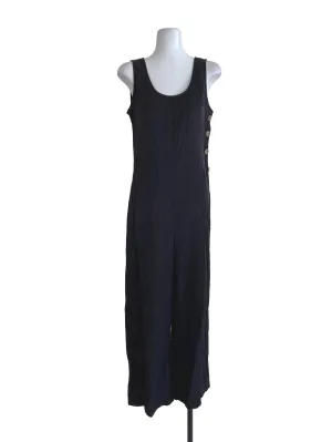 Black Plain Jumpsuit Overalls