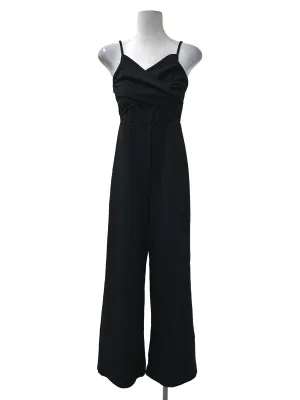 Black Ruched Sleeveless Jumpsuit