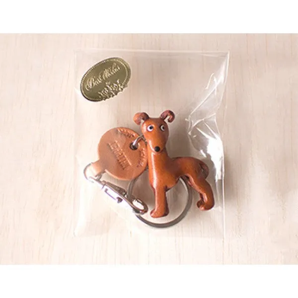 Black Scratching Japanese Leather Keychains Cat