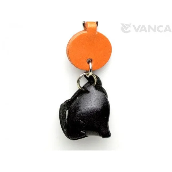 Black Scratching Japanese Leather Keychains Cat