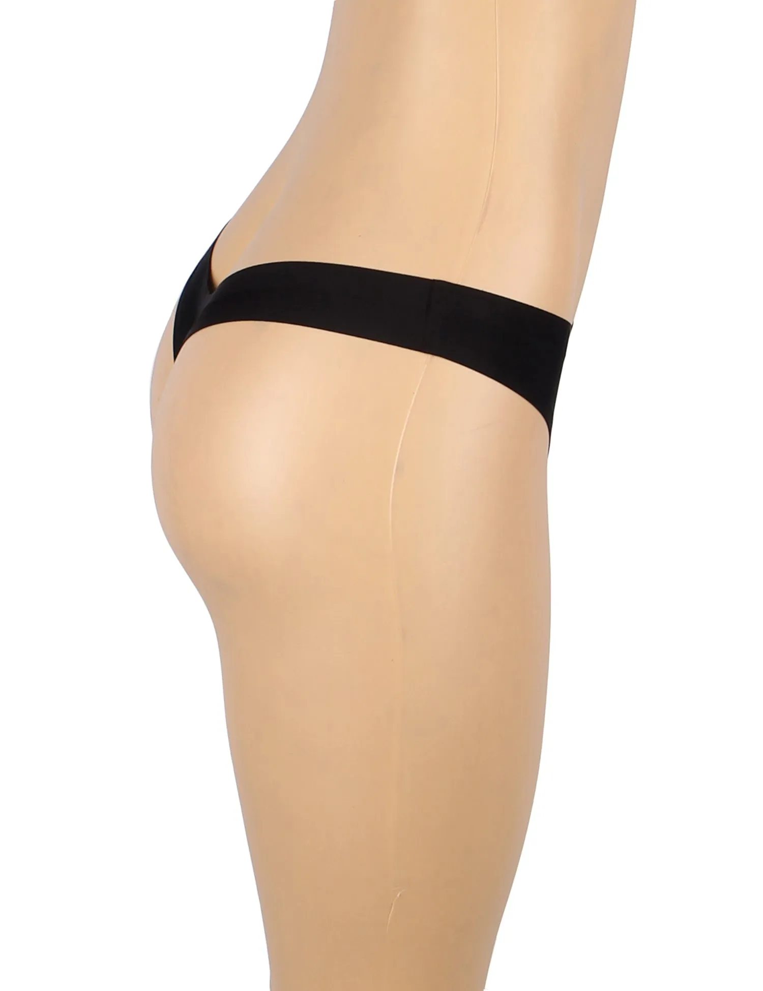 Black Seamless Ice Silk Four Layers Leak-Proof Period Thong