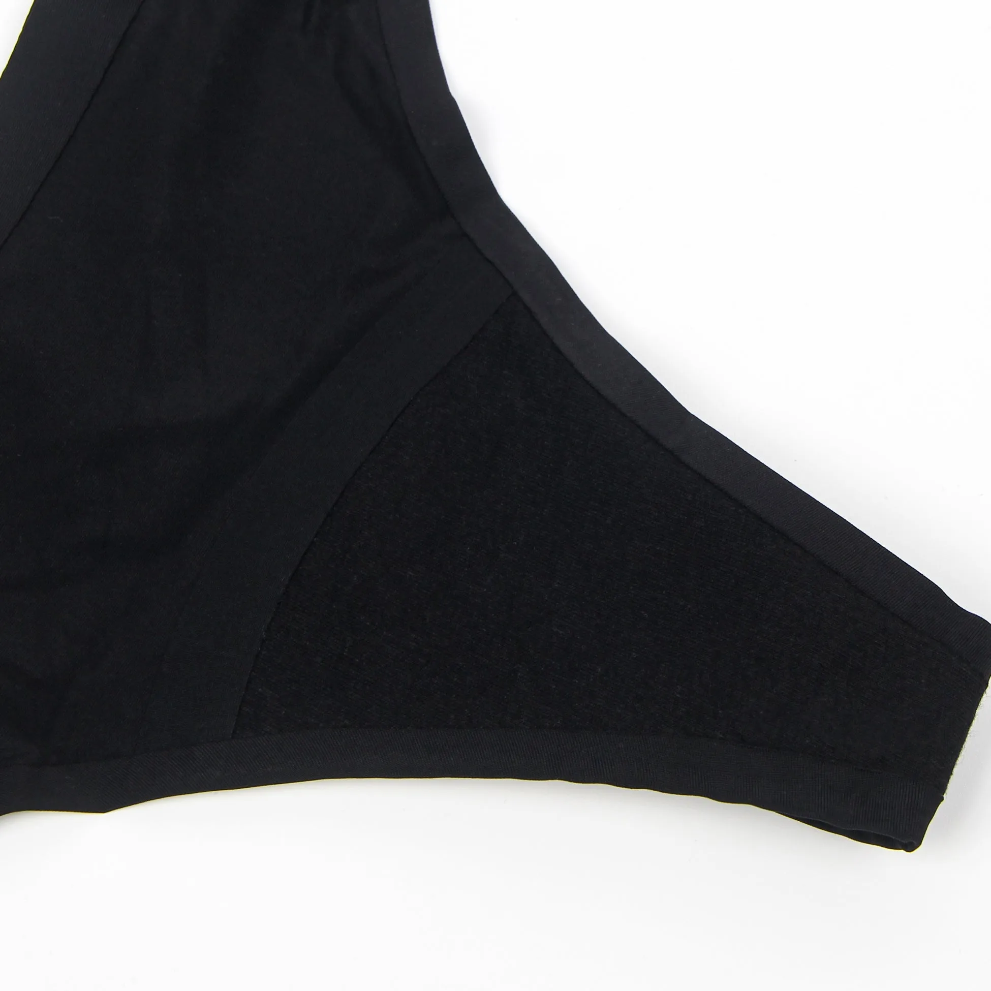 Black Seamless Ice Silk Four Layers Leak-Proof Period Thong