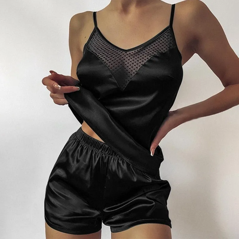 Black Sheer V-Neck Lingerie Set