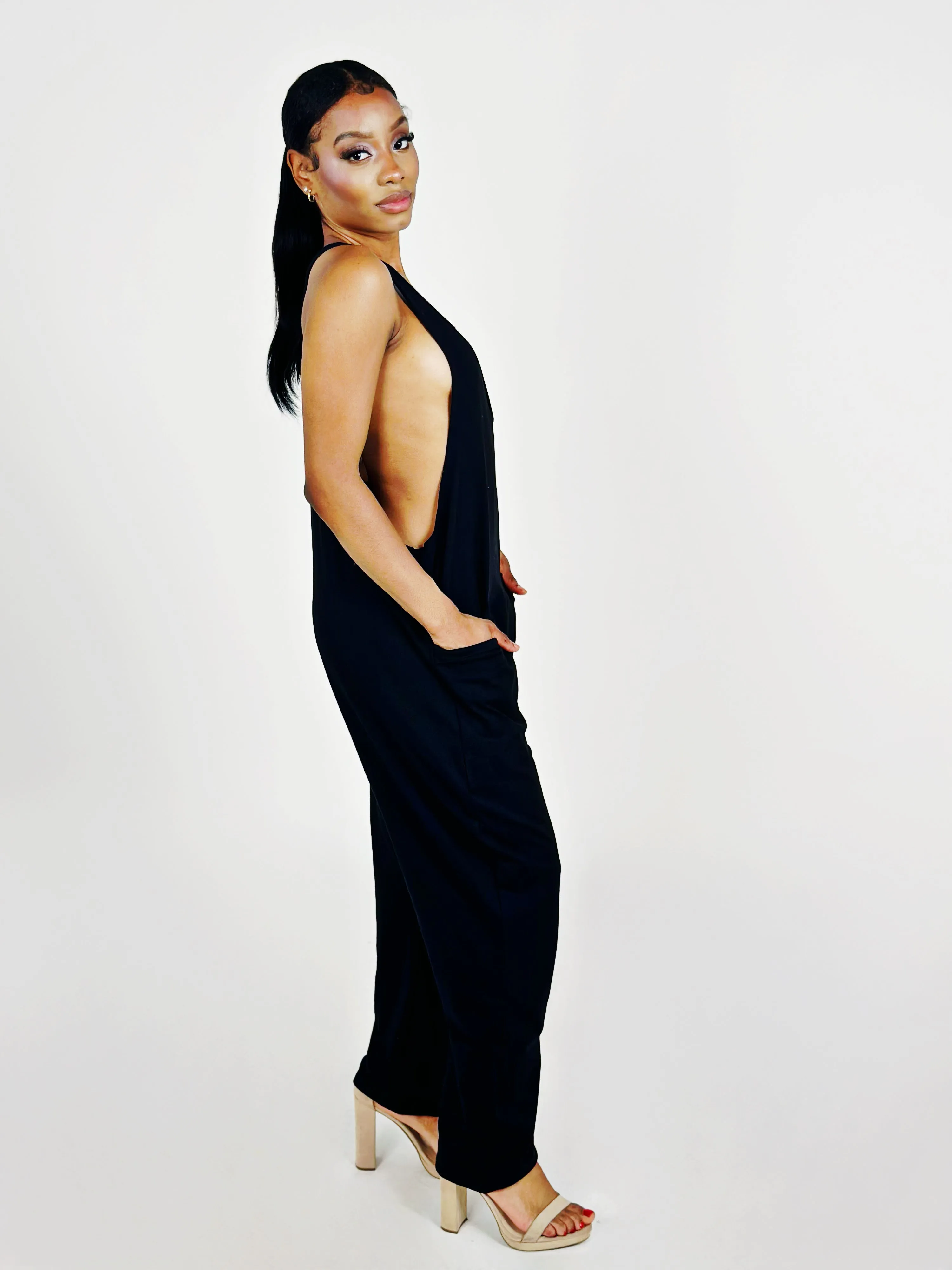 Black Sleeveless Jumpsuit